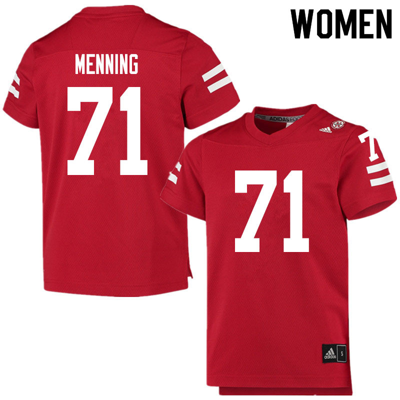 Women #71 Keegan Menning Nebraska Cornhuskers College Football Jerseys Sale-Scarlet